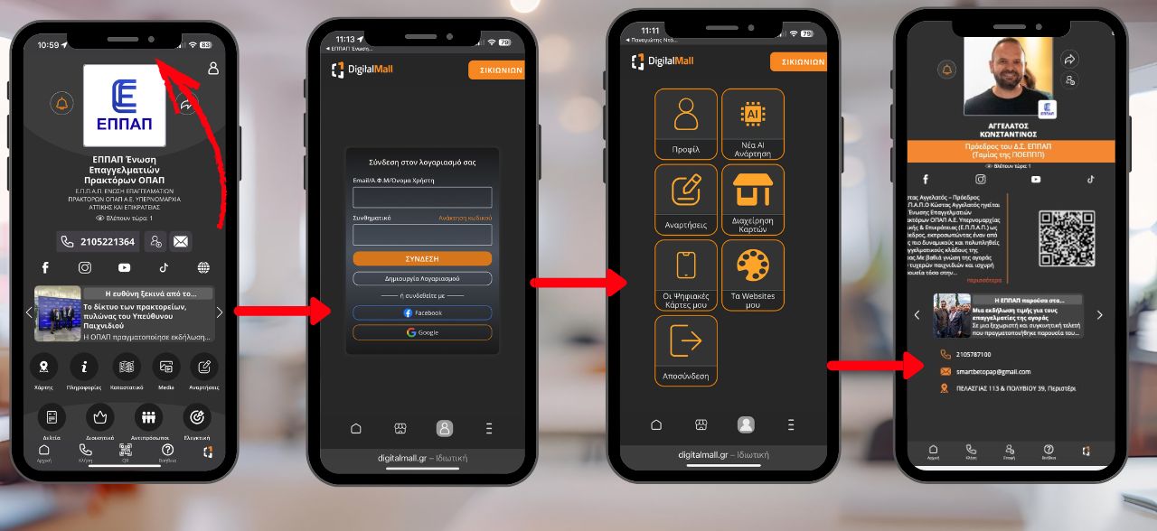 Οθόνη σύνδεσης – είσοδος με νέους κωδικούς